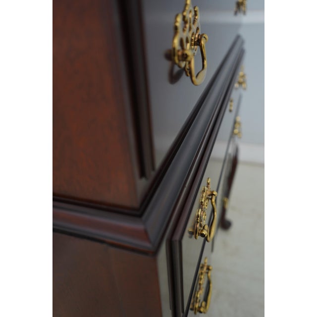 1990s Kindel Mahogany Queen Anne Style Highboy Chest For Sale - Image 14 of 16