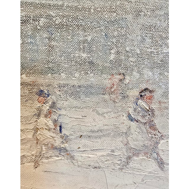 Gray Johann Berthelsen -St. Paul in the Snow -New York City-1930s Oil Painting For Sale - Image 8 of 11