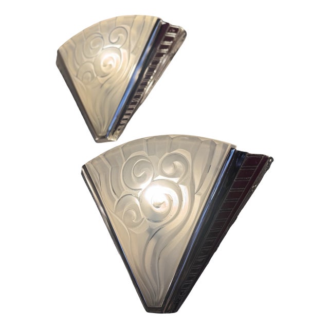 Art Deco Wall Lights by Degué and Ateliers Petitot, Set of 2 For Sale