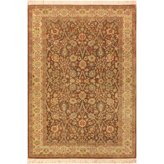 Brown 1990s Semi Antique Istanbul Brown/Ivory Turkish Hand-Knotted Rug -3'1 X 5'1 For Sale - Image 8 of 8