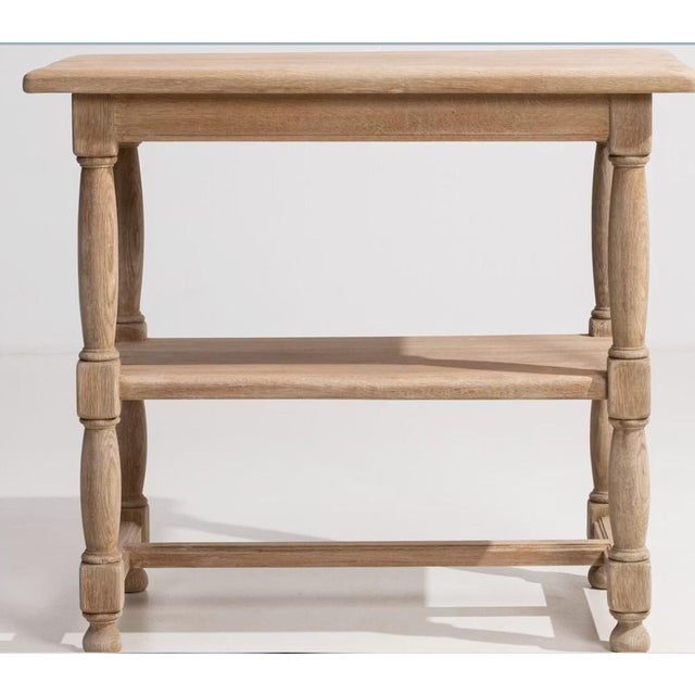 Oak Console Table With Turned Legs