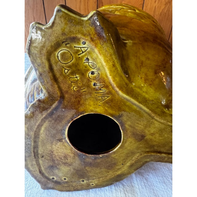 Ceramic Owl Signed “Ostie” For Sale - Image 9 of 10