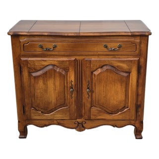 1989 Ethan Allen French Country Style Flip-Top Server Sideboard Buffet Bar Cabinet For Sale