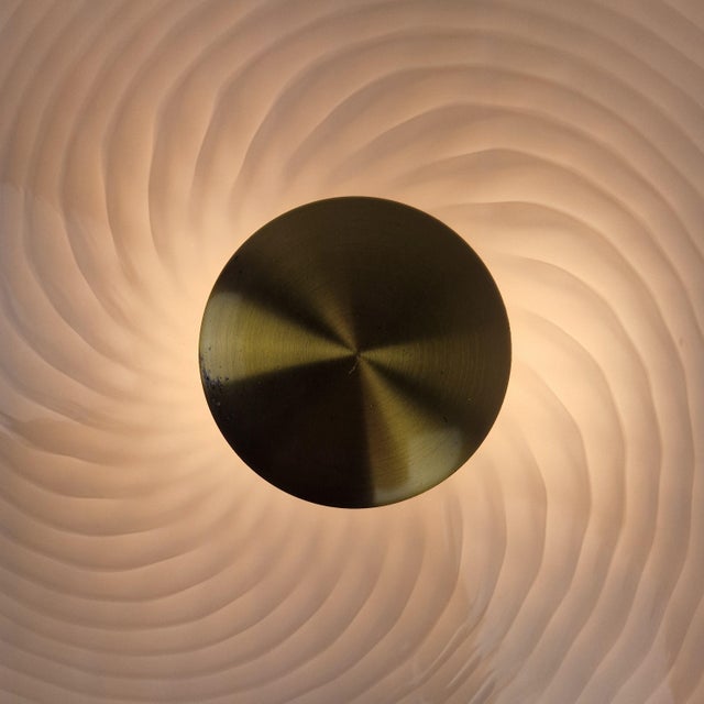Large Mid-Century Italian Swirl Murano Glass Flush Mount, 1970s For Sale - Image 12 of 13