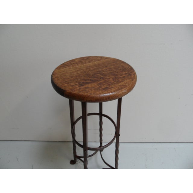 Industrial Round Metal Side Table, 1960s For Sale - Image 4 of 10
