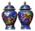 Vintage Pair of Chinese Blue Cloisonné Enamel "Dragon & Phoenix" Covered Jars With "Xuan" Mark For Sale
