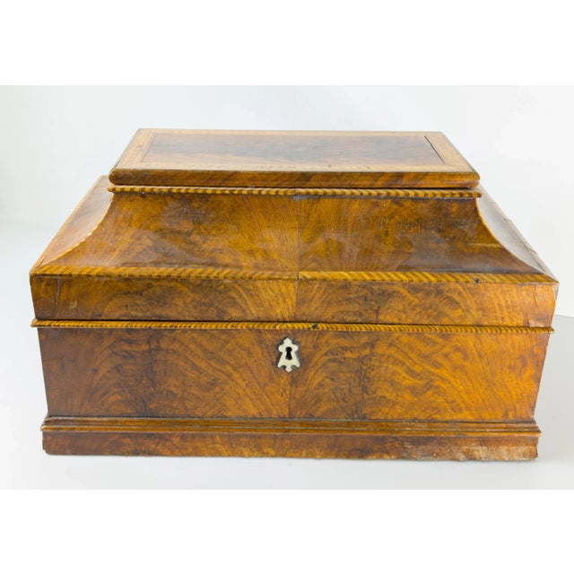 English 19th Century English or Italian Burl Walnut Document Box Casket For Sale - Image 3 of 12