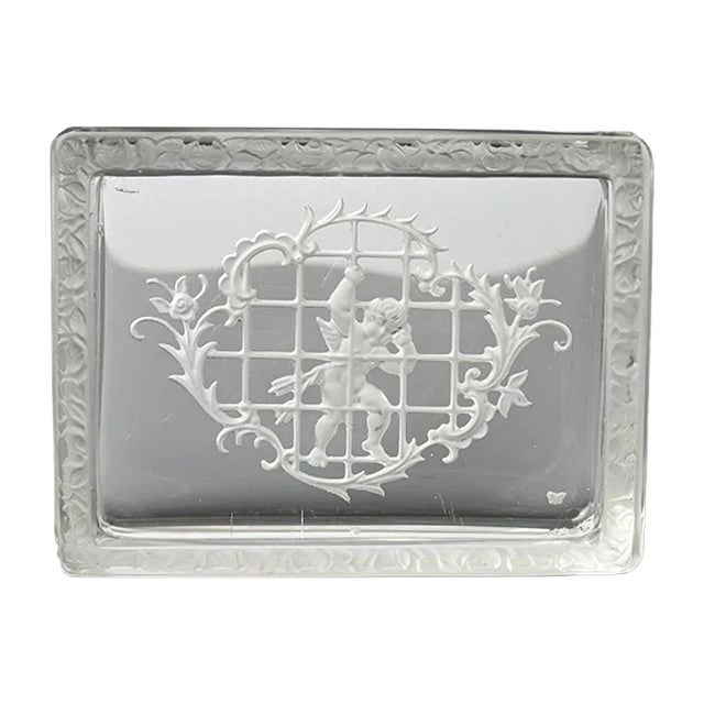 Bohemian Intaglio Glass Box from Heinrich Hoffmann, 1930s For Sale