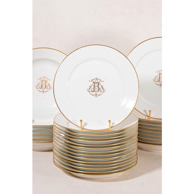 A incredible collection of 19th Century French Sevres Porcelain China 55 Piece Collection | Monogrammed with 'B' (c. 1874)...