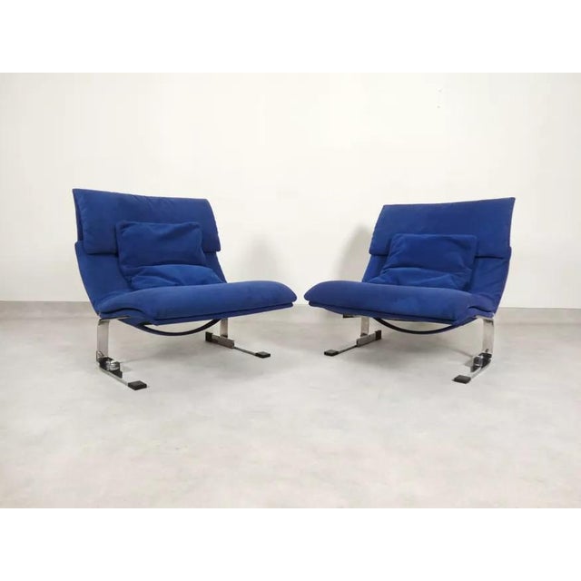 Onda Armchairs by Giovanni Offredi for Saporiti, 1970s, Set of 2 For Sale - Image 6 of 9