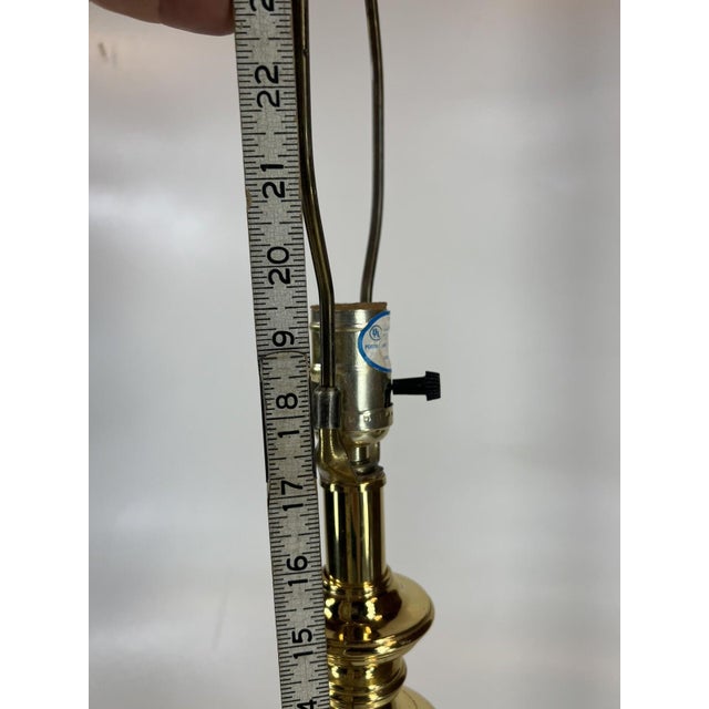 Late 20th Century Table Lamp Traditional Neoclassical Brass and Hand Cut-Glass Vantage For Sale - Image 12 of 13