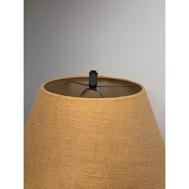 Antique French Galvanized Lavender Canister Lamps With Original Labels & Custom Burlap Shades - a Pair For Sale - Image 12 of 17