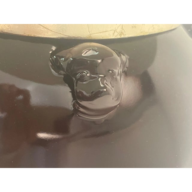 Burgundy Laquer & Silver Leaf Ginger Jar Table Lamps -A Pair For Sale In Philadelphia - Image 6 of 13