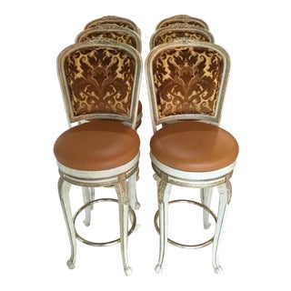 French-Style Bar Stools - Set of 6 For Sale