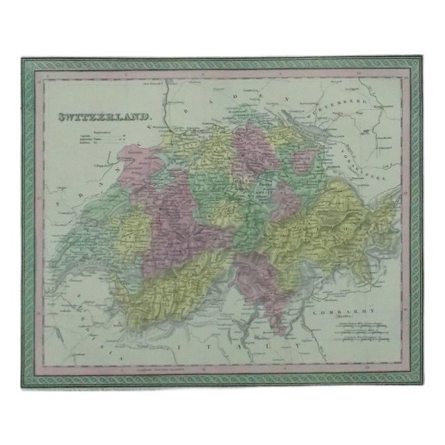 Map of Switzerland by Cowperthwait, 1850 For Sale