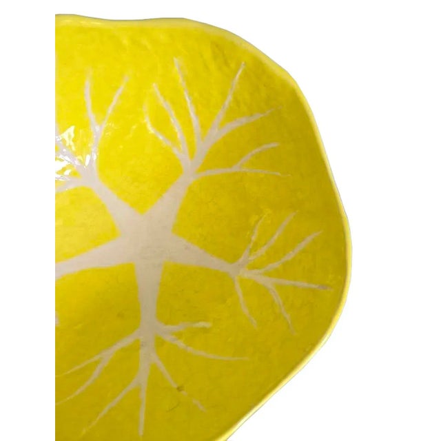 Yellow 1960s Cabbage Yellow Ceramic Bowl by Secla/Image Inn For Sale - Image 8 of 11