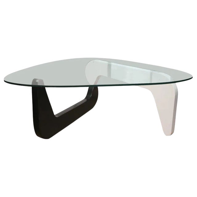 Mid-Century Modern Black and White Noguchi Style Coffee Table For Sale