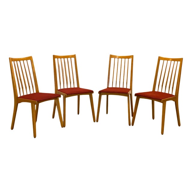 Beech Chairs, 1960s, Set of 4 For Sale