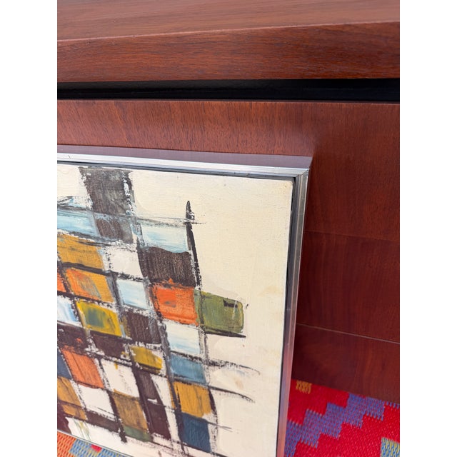 Antique White 1970s Original Large Framed Abstract Painting by Tom Hayward For Sale - Image 8 of 8