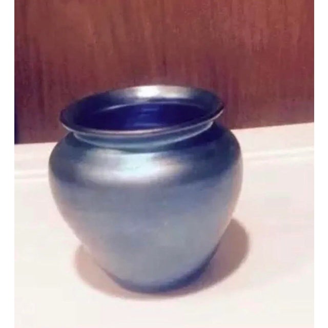 Antique Steuben Blue Aurene Vase Signed For Sale In Boston - Image 6 of 11