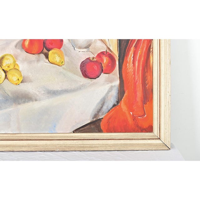 Red French Vintage Framed Still Life Painting For Sale - Image 8 of 14