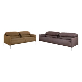 Cor Avalanche Fabric Set, Three-Seater, Two-Seater, Brown, Bronze, Red, Manual Function, Sofa, Couch, Set of 2 For Sale