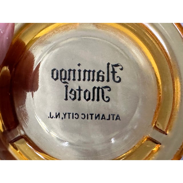Amber Vintage Glass Atlantic City Hotel Ashtray For Sale - Image 8 of 10