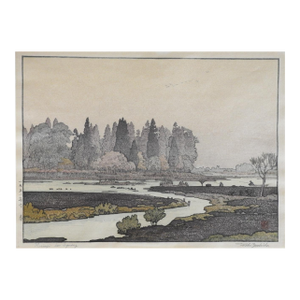 1951 Toshi Yoshida Morinji in Spring Japanese Woodblock Print
