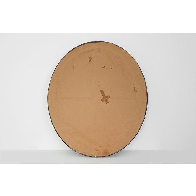 French Neoclassical Oval Black and Gilt Mirror, 1950s For Sale - Image 10 of 11
