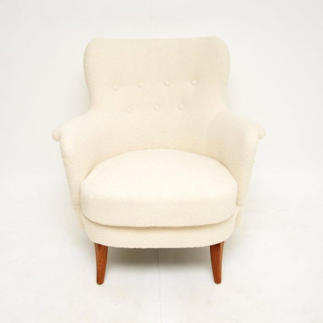 Vintage Swedish Lounge Chair by Carl Malmsten for O.H. Sjögren, 1950s For Sale - Image 6 of 9