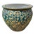 Antique Very Large Chinoiserie Enameled Porcelain Emerald Green With 24k Gold Koi Fish Planter/Jardiniere For Sale