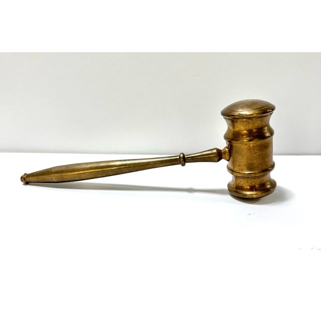 Vintage Brass Gavel Paperweight For Sale - Image 4 of 6