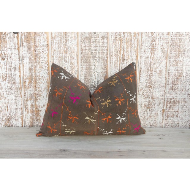 Jha Antique Indian Folk Lumbar Pillow For Sale - Image 10 of 10