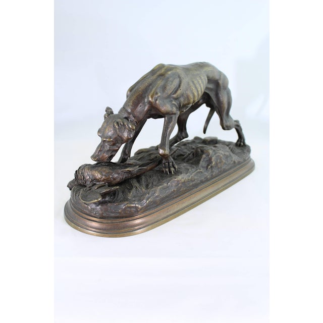 French Jules Moigniez Bronze Sculpture of a Pointer and Pheasant, 19th Century For Sale - Image 3 of 6