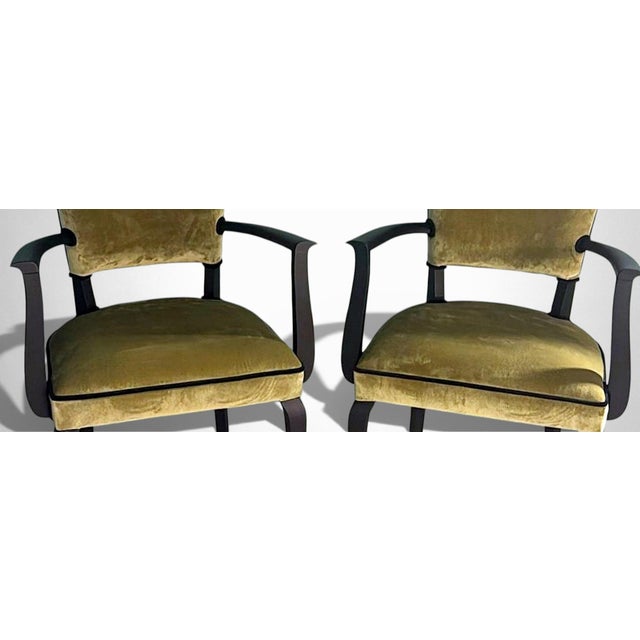Wood Mid 20th Century Art Decò Pair of French “Bridge” Chairs For Sale - Image 7 of 18