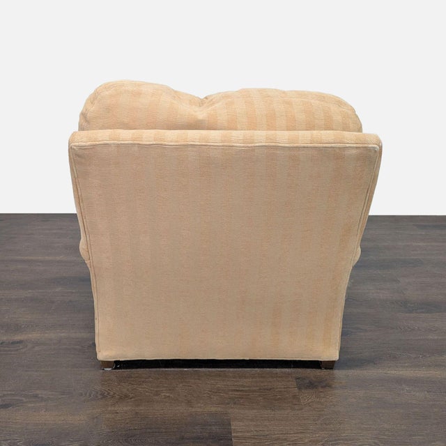 2010s Crate & Barrel Beige Striped Lounge Chair For Sale - Image 5 of 9