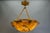 Neo-Classical French Amber Alabaster and Bronze Pendant Light, 1900s For Sale - Image 3 of 18