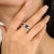 Metal 14k Gold East West Blue Sapphire & Diamond Spiral Cocktail Ring Size 6.5 For Sale - Image 7 of 11