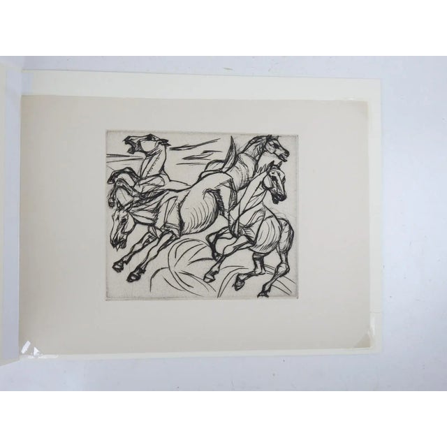 Contemporary Late 20th Century Modernist Horses Etching For Sale - Image 3 of 3