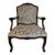 Thomasville Furniture Vintage Louis XV Country French Provincial Armchair Brown & Cream Abstract For Sale