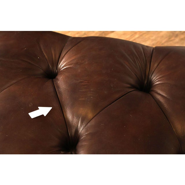 Wood Hancock & Moore Tufted Leather 'Robinson' Cocktail Ottoman For Sale - Image 7 of 18
