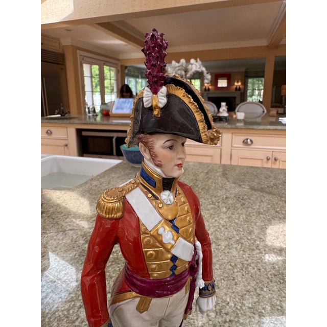 Ceramic 1910s Sitzendorf German Porcelain Figure or a Grenadier Guard of the Guards Order For Sale - Image 7 of 8