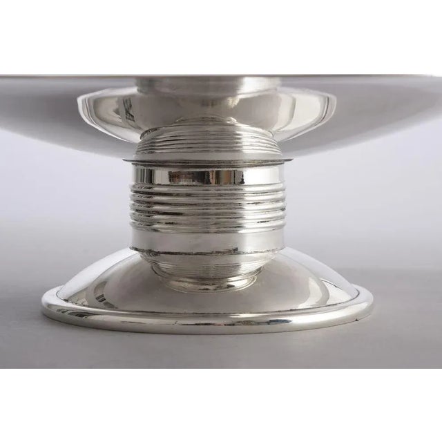 Modern French Modernist Art Deco Silver Plated Coupe by Luc Lanel for Christofle, 1930s For Sale - Image 3 of 9