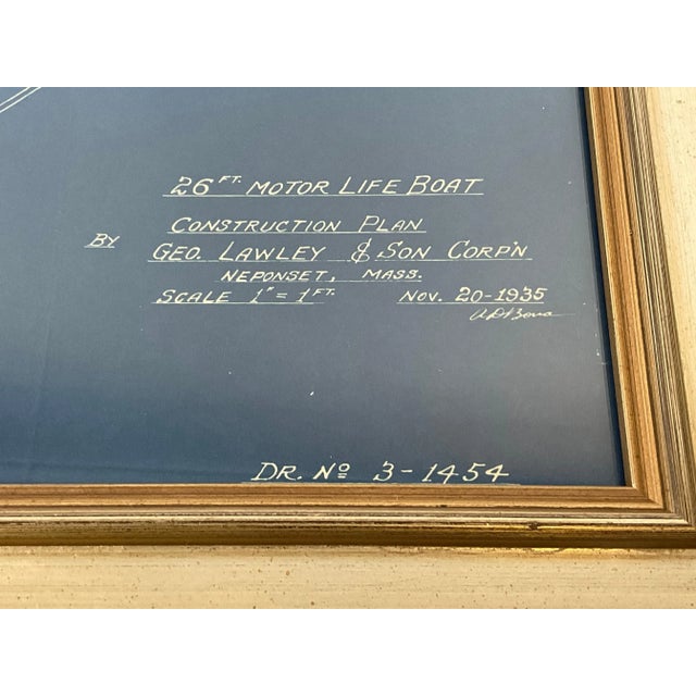 Blue Motor Lifeboat Blueprint by George Lawley Shipyard For Sale - Image 8 of 12