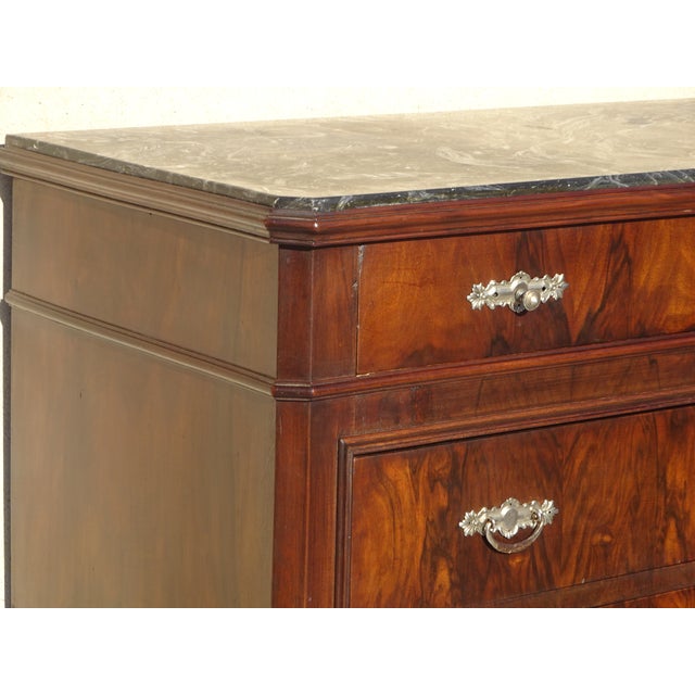 Louis Philippe Chest of Drawers in Walnut and Burl Walnut from Befos For Sale - Image 17 of 18