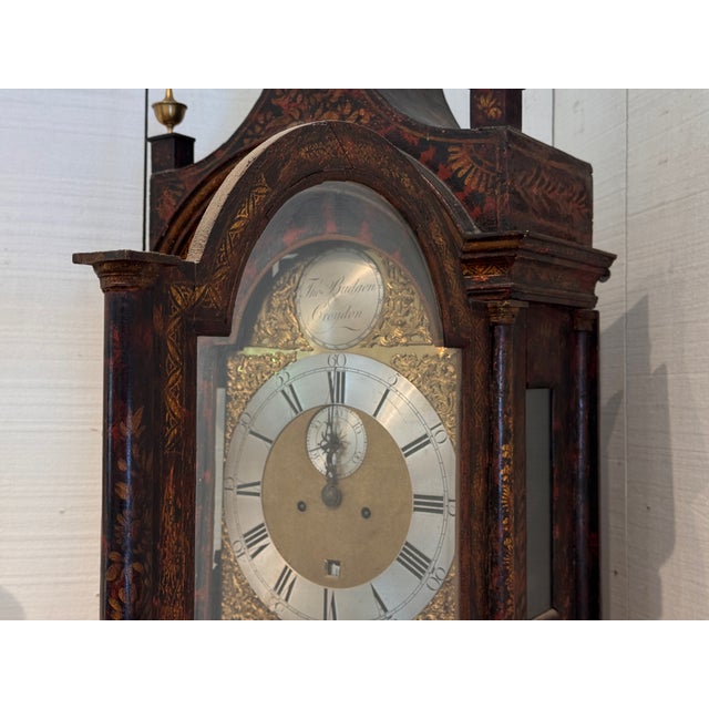 18th Century English Chinoiserie Decorated Tall Case Clock For Sale - Image 15 of 16