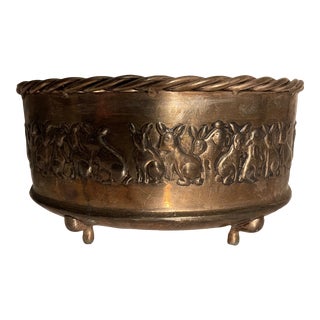 1990s Silver Plated Embossed Bowl For Sale