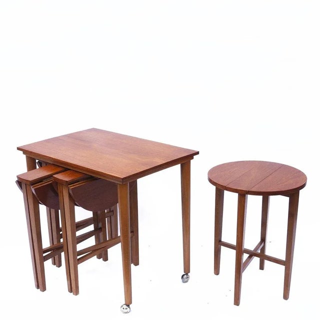 Vintage Nesting Teak Tables attributed to Poul Hundevad for Novy Domov, 1960s, Set of 5 For Sale - Image 9 of 9