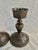 Vintage Bronze Finish Brass Candleholders With Etched Glass Globes - A Pair For Sale In New Orleans - Image 6 of 12