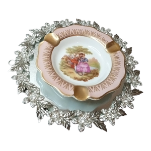 Exquisite Limoges France Courting Scene Ashtray or Trinket Holder